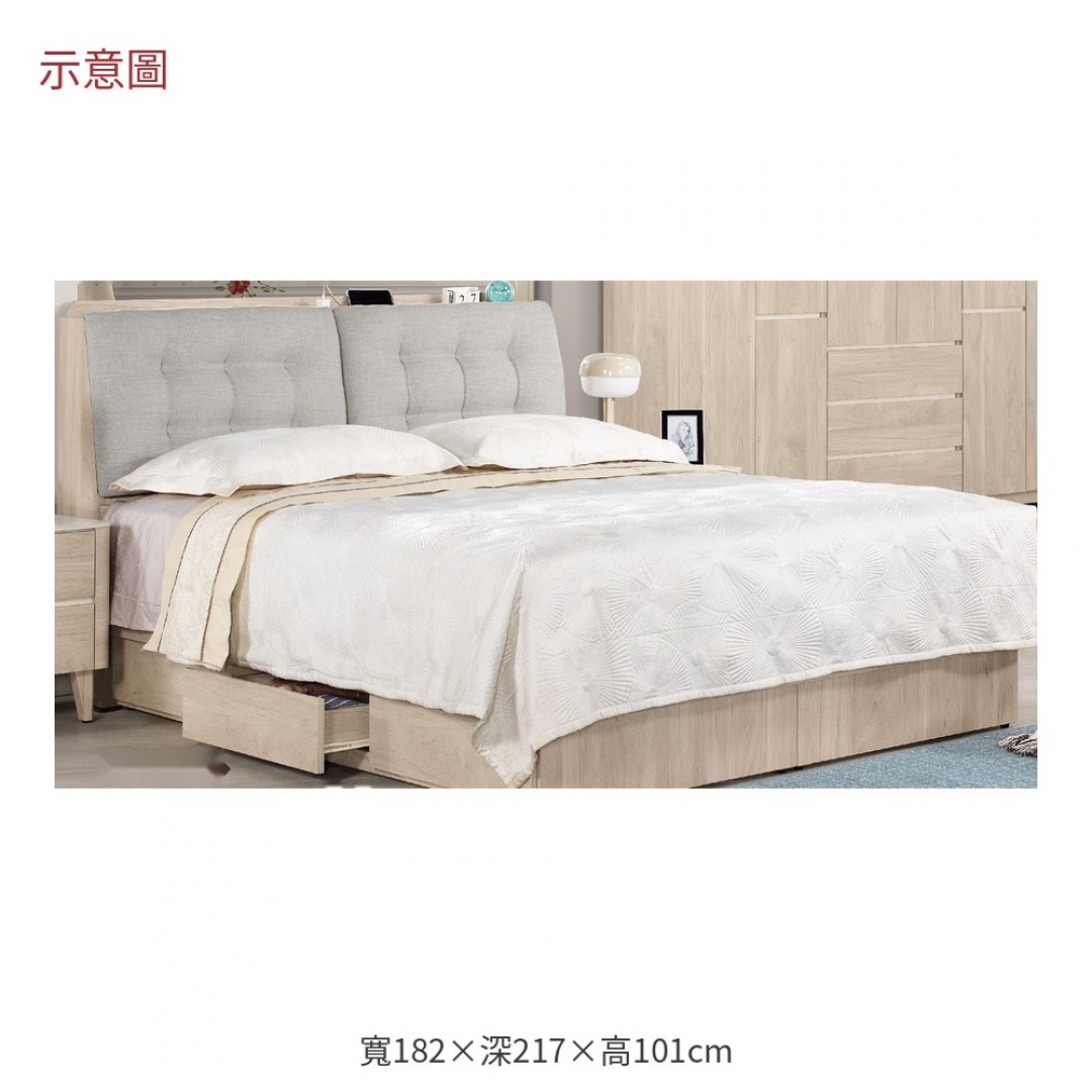 2026 尼丹爾置物床頭抽屜床組加大