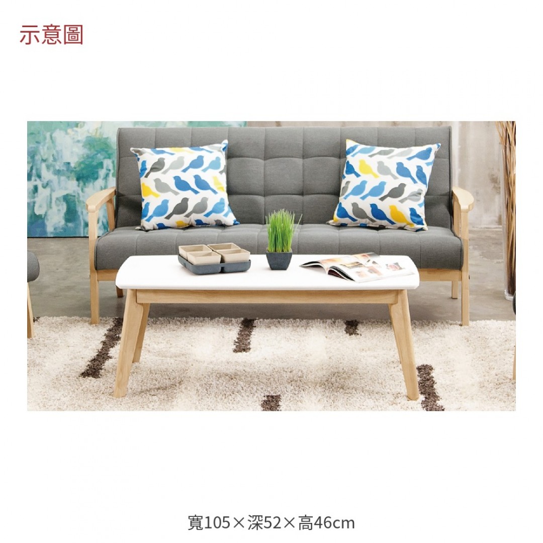 2026 克絲洗白色休閒大茶几妮