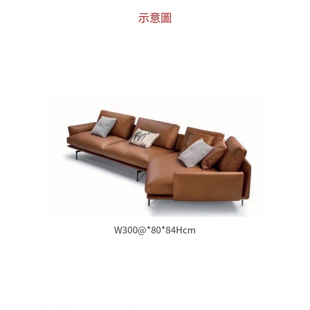 2026 L 型現代造型沙發k/ 咖啡/ 咖背