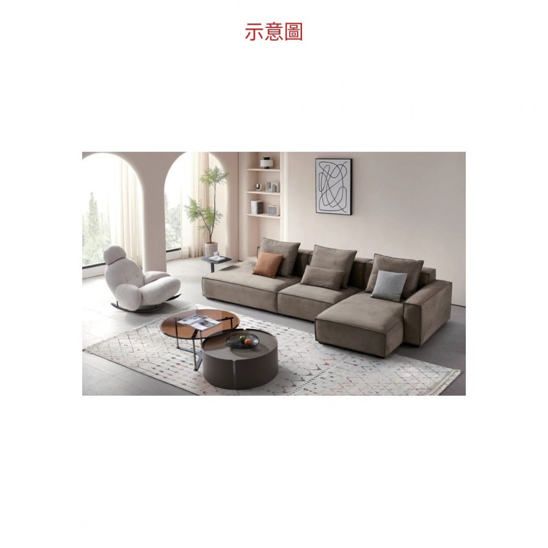 2026 8821# L 沙發組 / 磨砂科技絨布