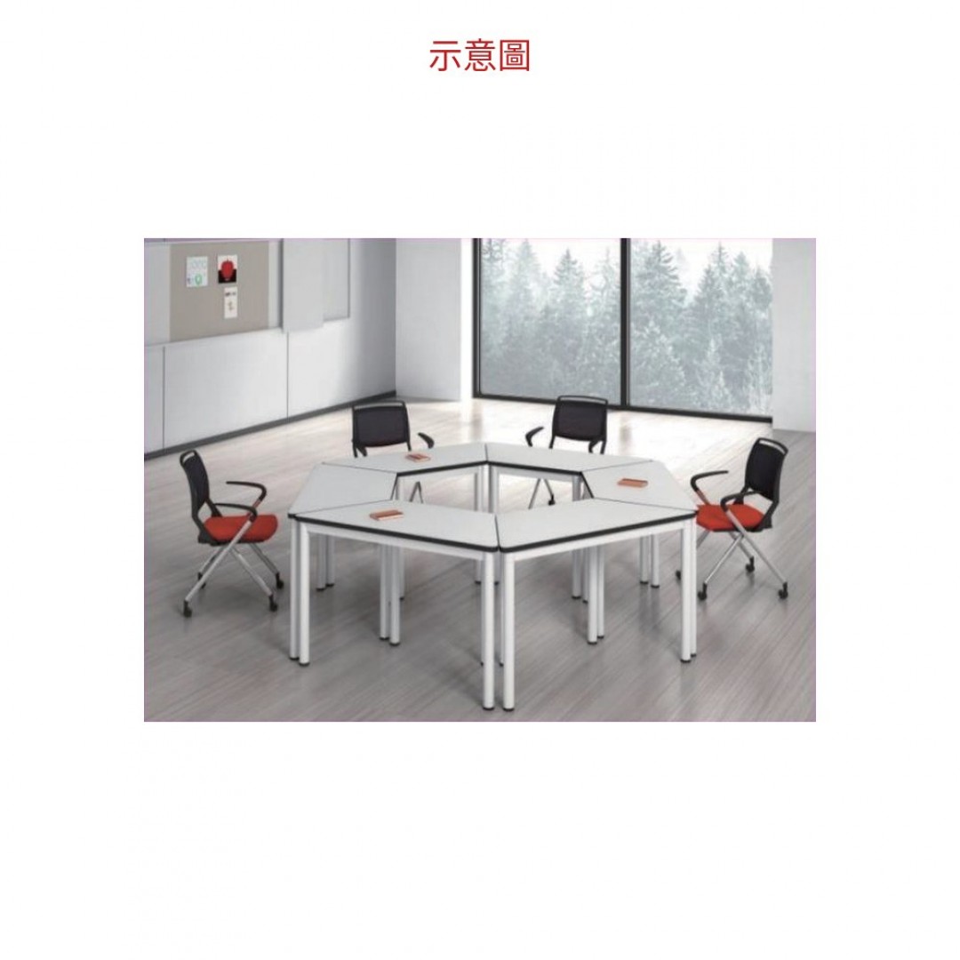 2026 梯型桌 / 灰白( 單張) W*D*