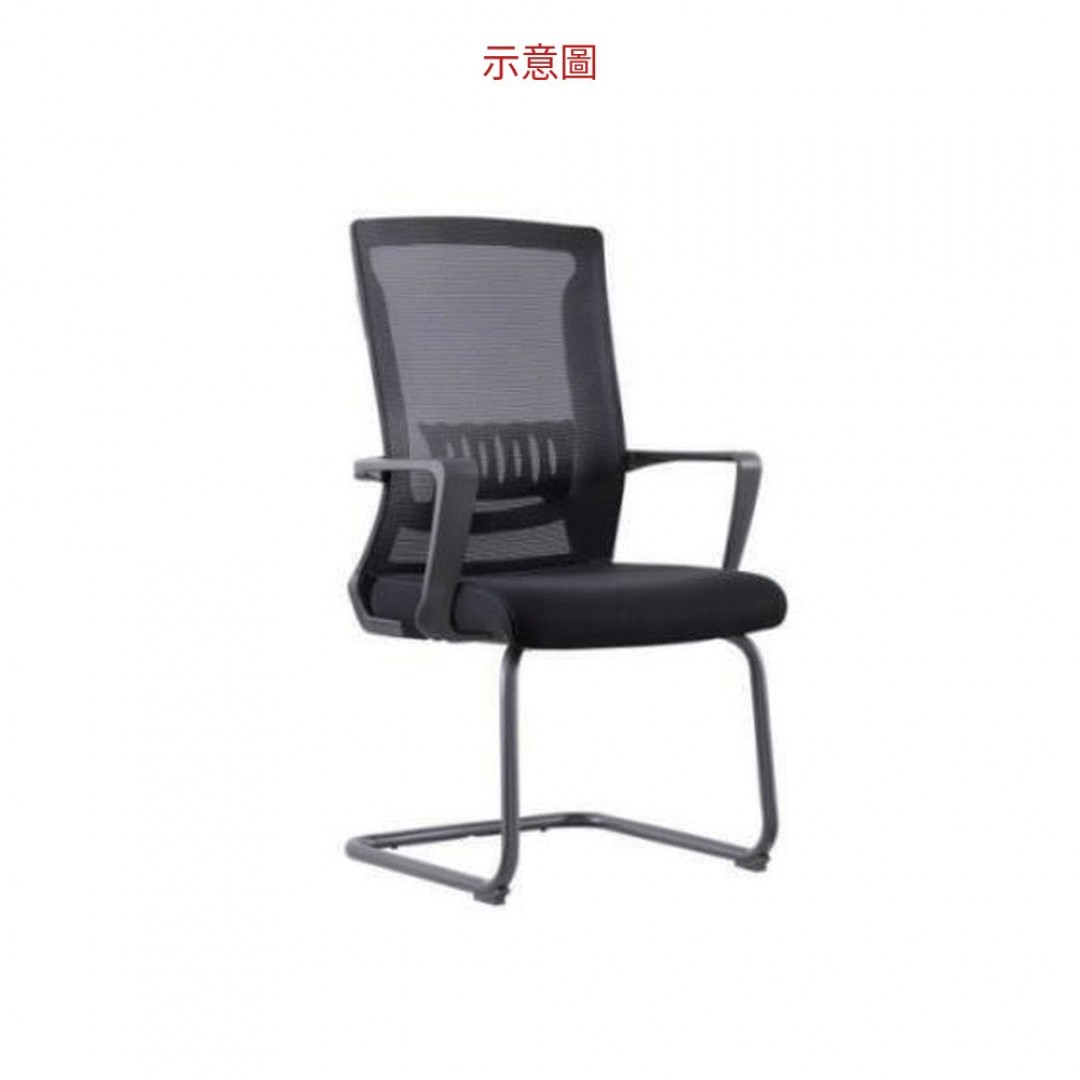 2026 YS-627V 洽談椅 / 全黑 W*D*H