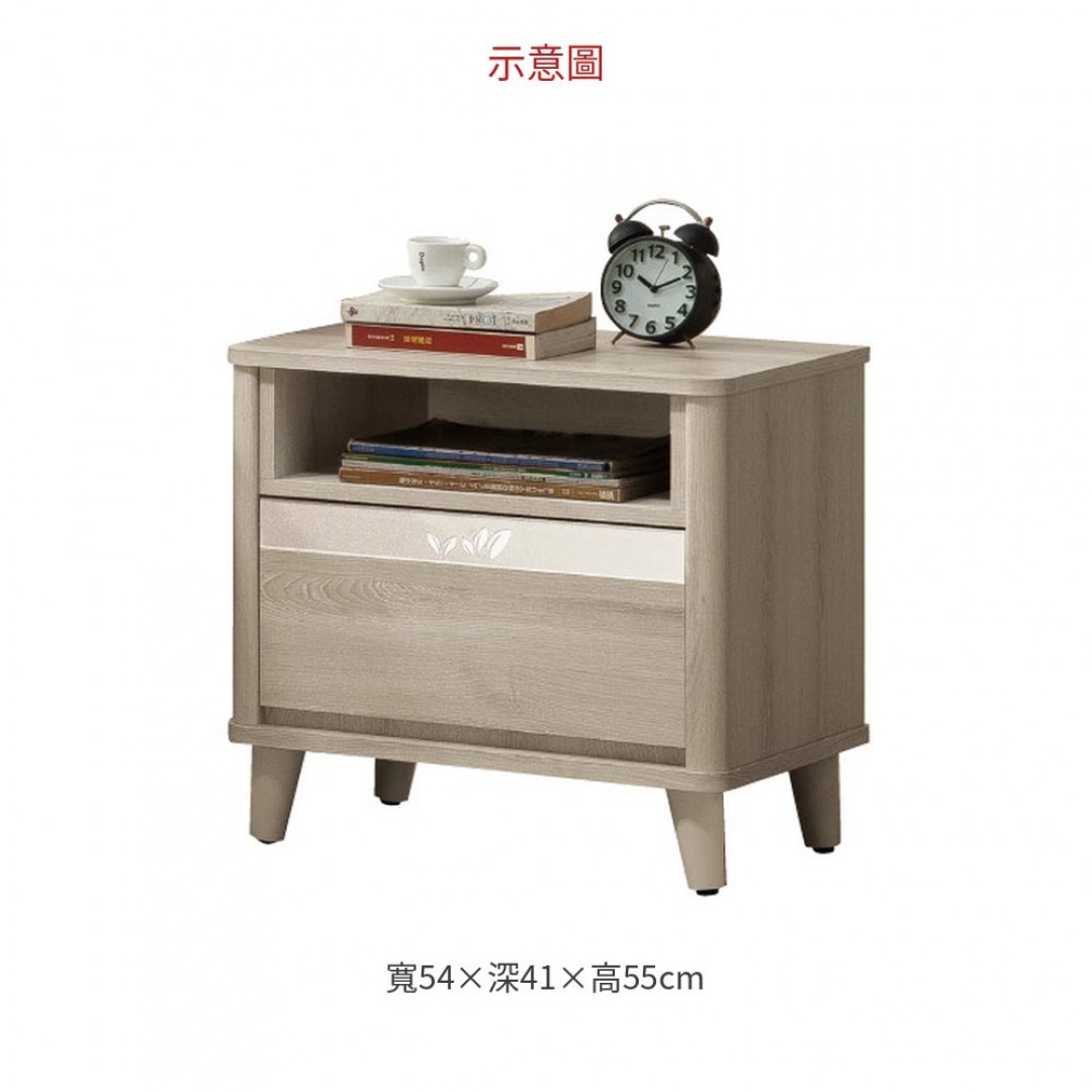 2026 1.78尺白橡木葉子床頭櫃(663)