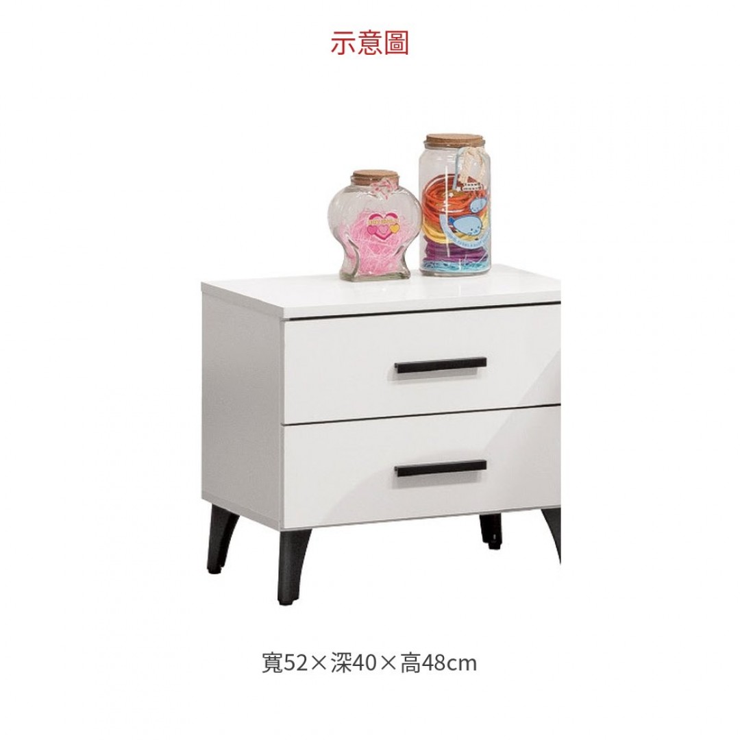 2026 1.7尺蜜雪兒白色床頭櫃(006)