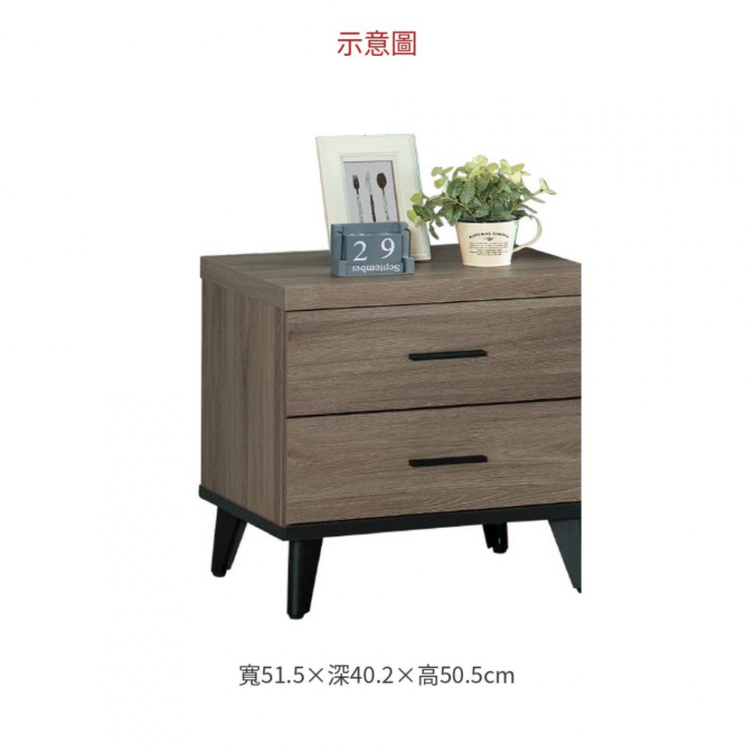 2026 1.7尺韋恩古灰橡色床頭櫃(228)