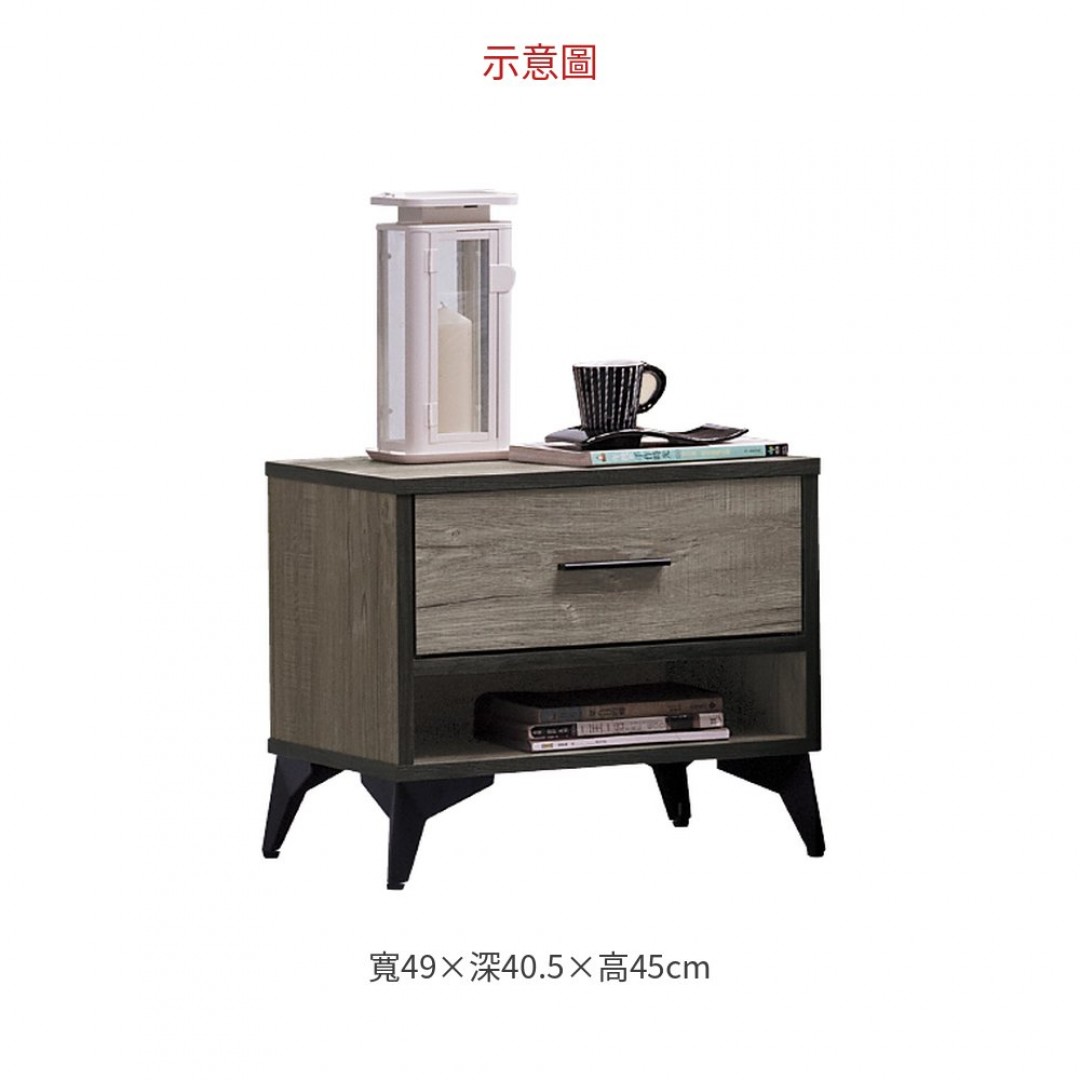 2026 1.8尺萊特炭燒灰橡床頭櫃(562-15)
