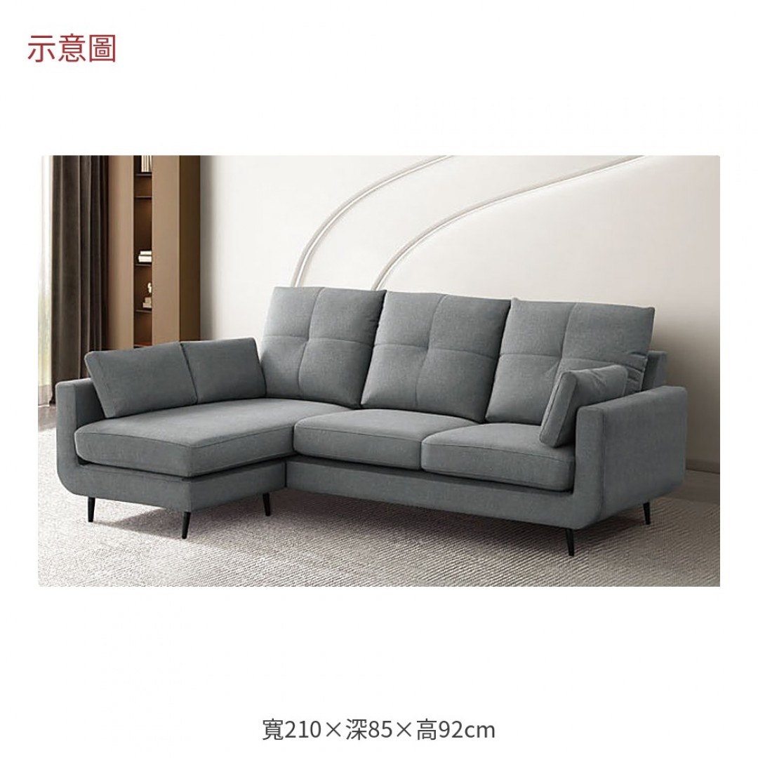 2026 吉拉L型灰色貓抓布沙發金