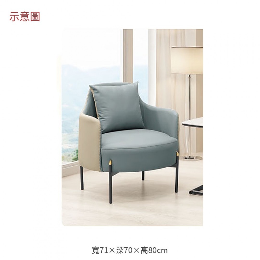 2026 斯柏雙色皮單人椅卡