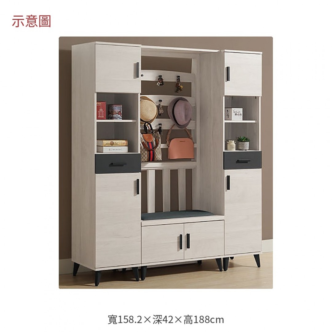 2026 可淺木雙色屏風座鞋櫃米