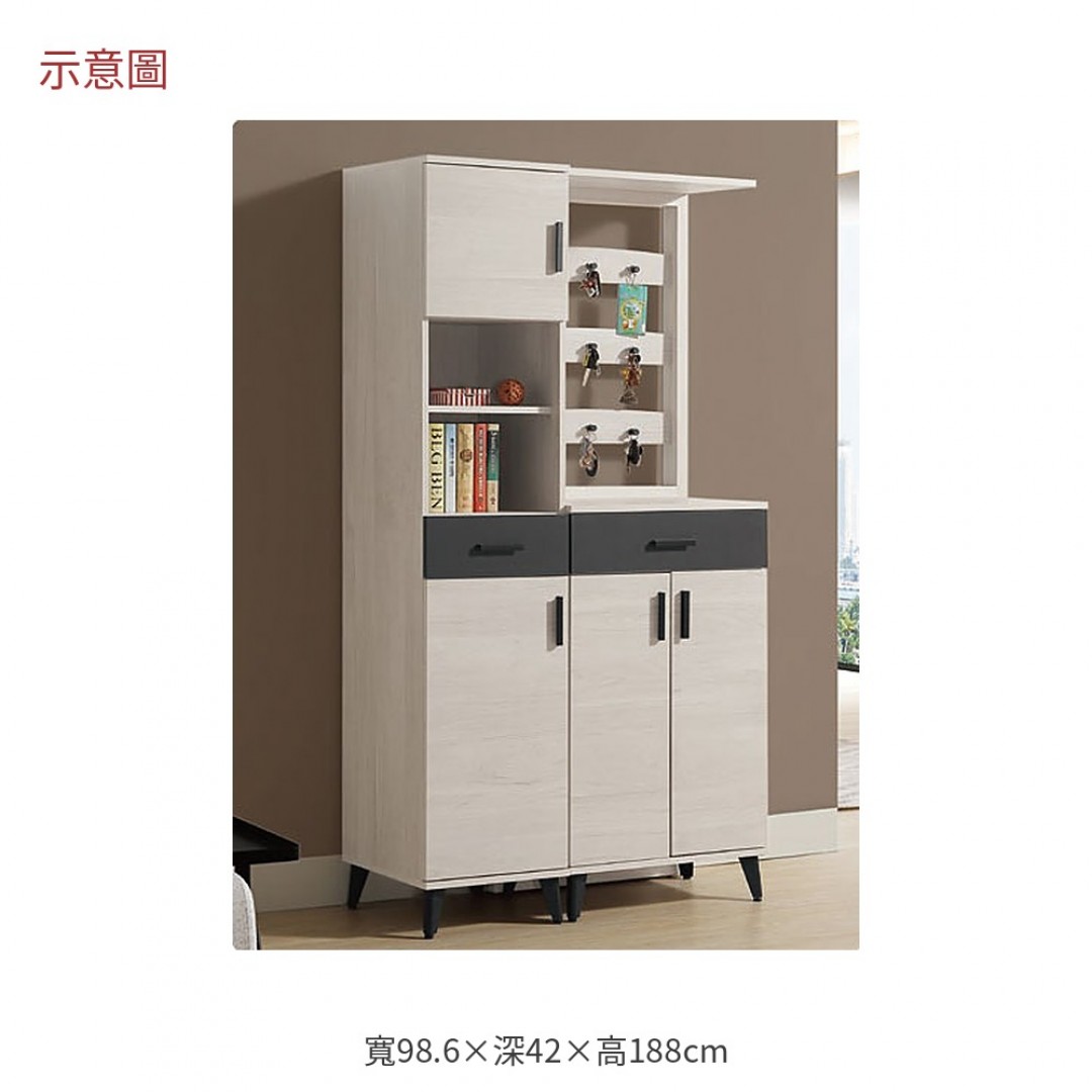 2026 可淺木雙色迷你屏風鞋櫃米