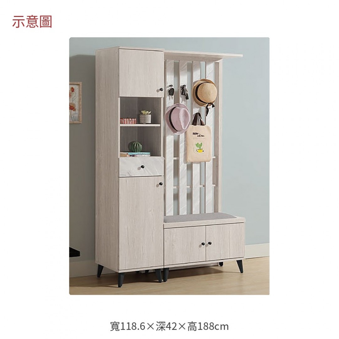 2026 曼妮淺木色屏風座鞋櫃艾