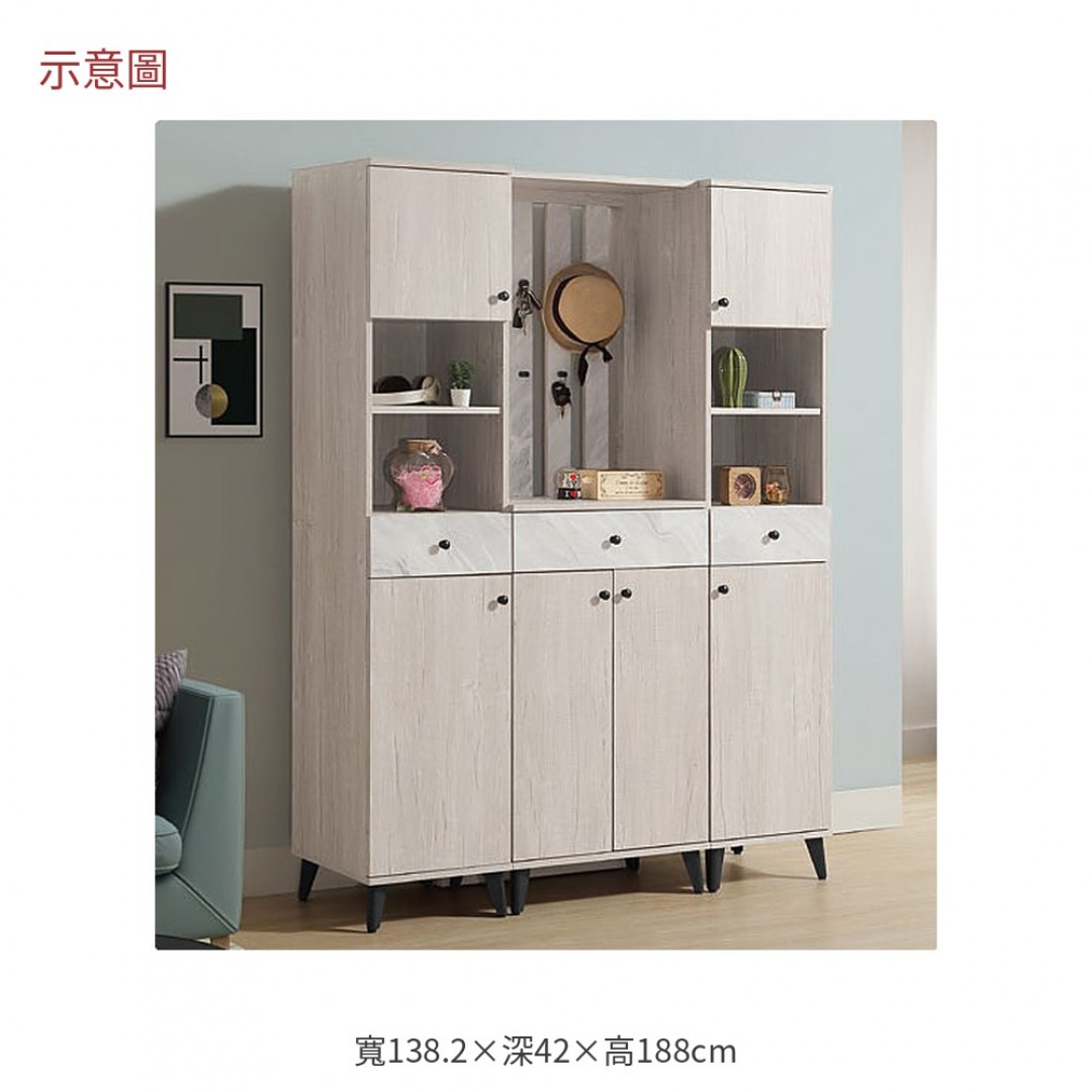 2026 曼妮淺木色中屏風鞋櫃艾