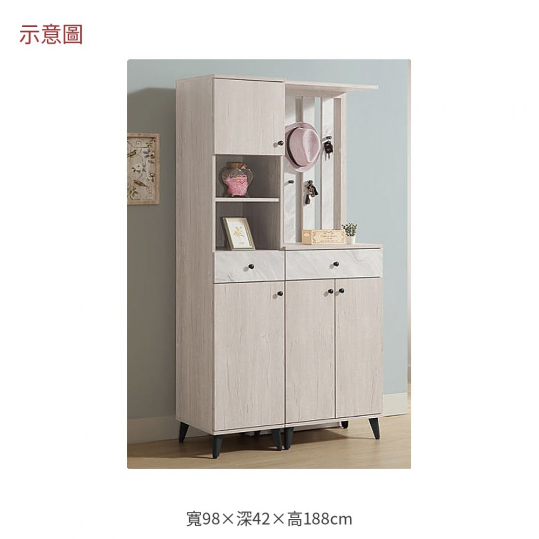 2026 曼妮淺木色迷你屏風鞋櫃艾