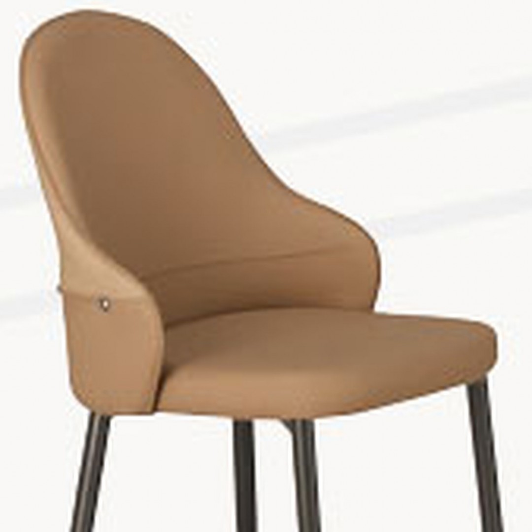 2026 芬橘色皮鐵腳餐椅索