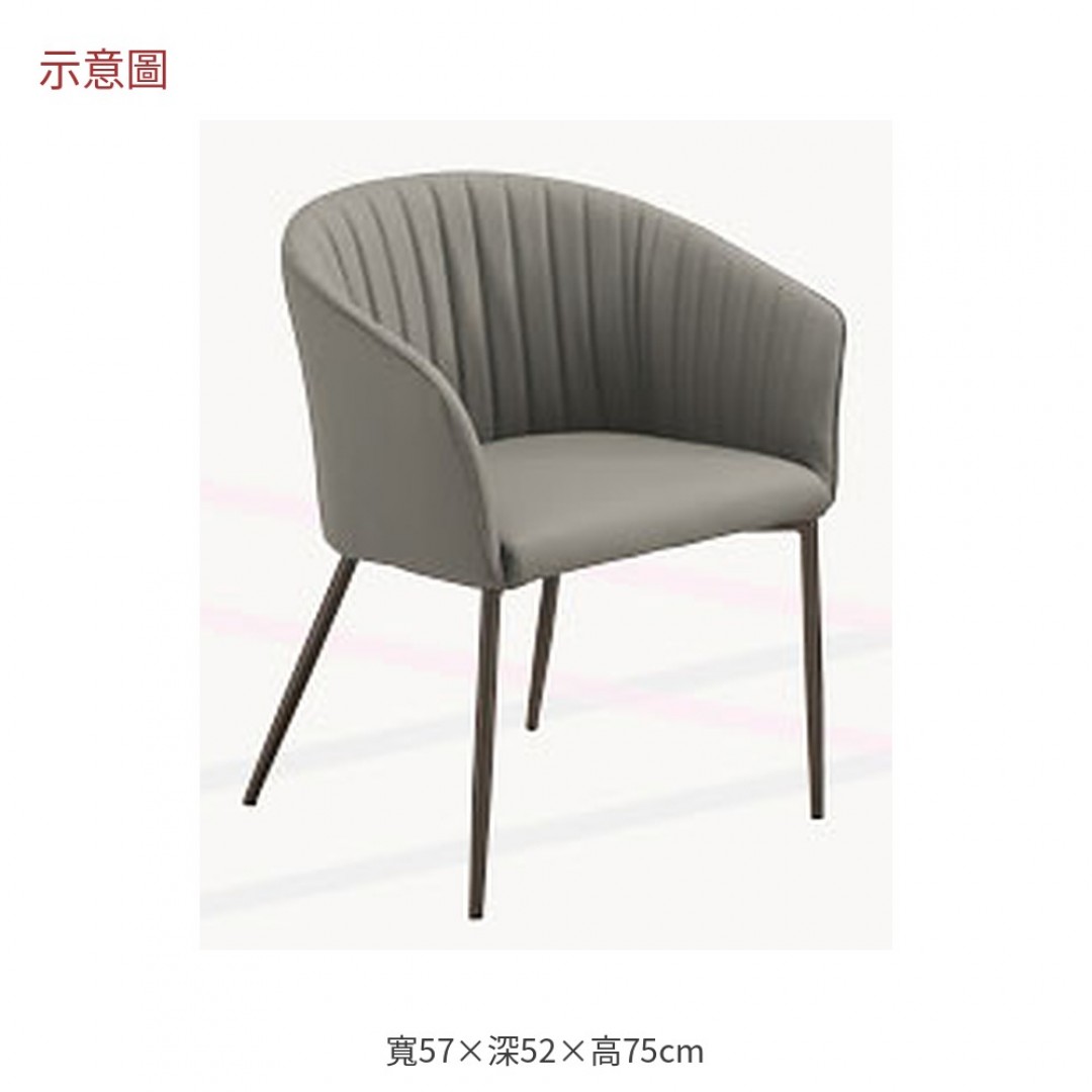 2026 莎淺灰皮鐵腳休閒椅柏