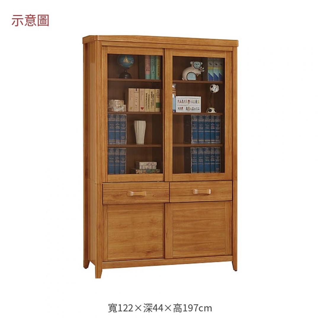 2026 麗絲柚木色大推門中抽書櫃愛