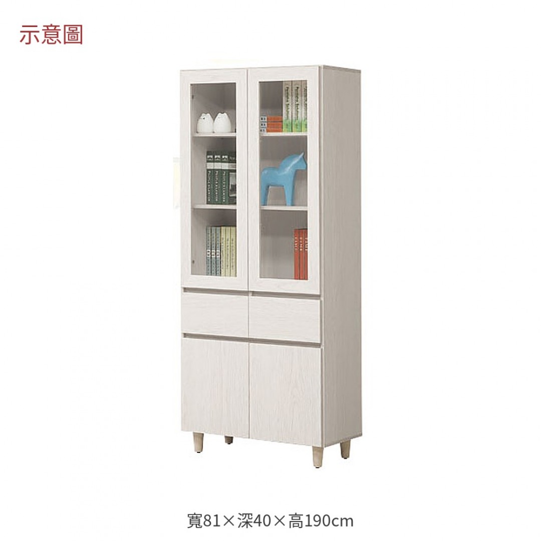 2026 熊鋼刷白中抽書櫃白