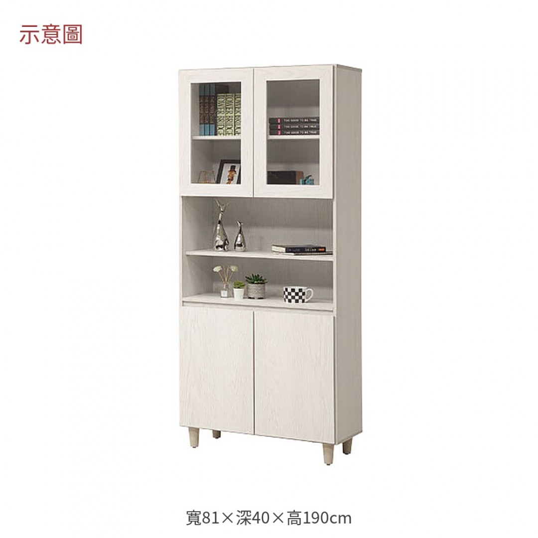 2026 熊鋼刷白中空書櫃白