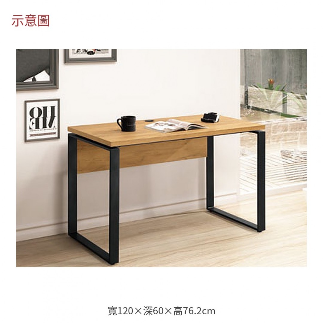 2026 金橡木色小鐵架書桌黃