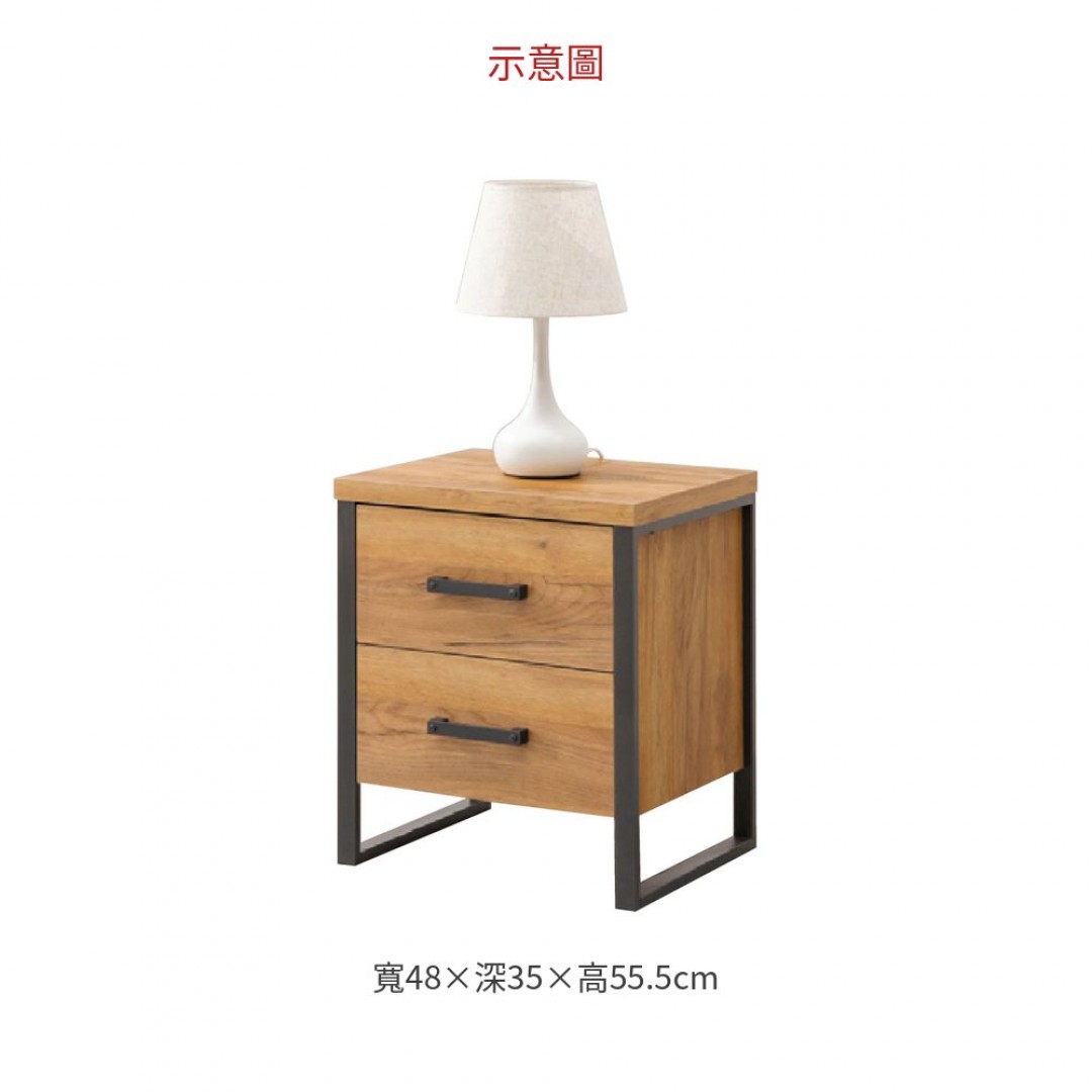 2026 歐登橡木色雙抽床頭櫃(0D069FL)
