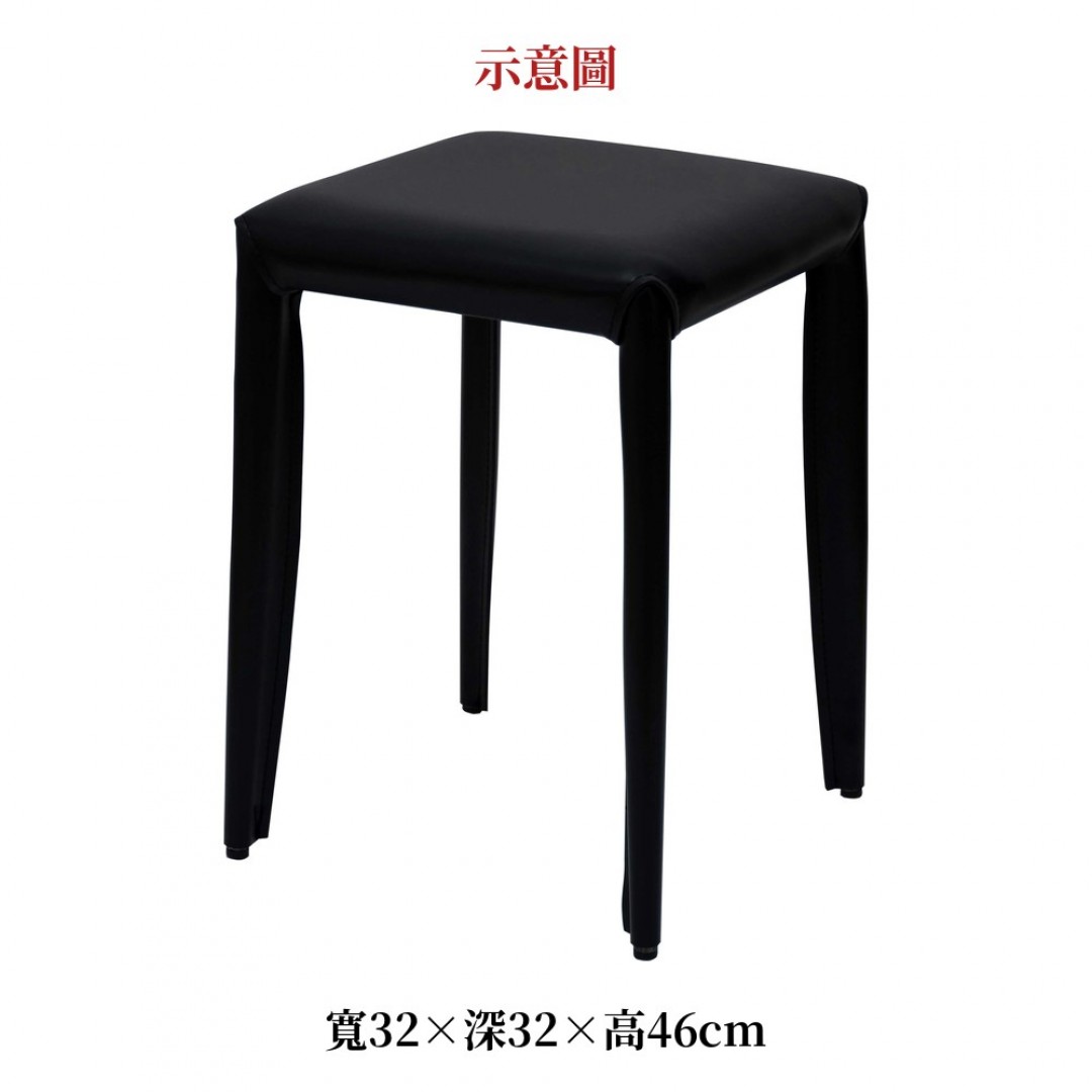 2026 鞍馬皮方椅凳黑色
