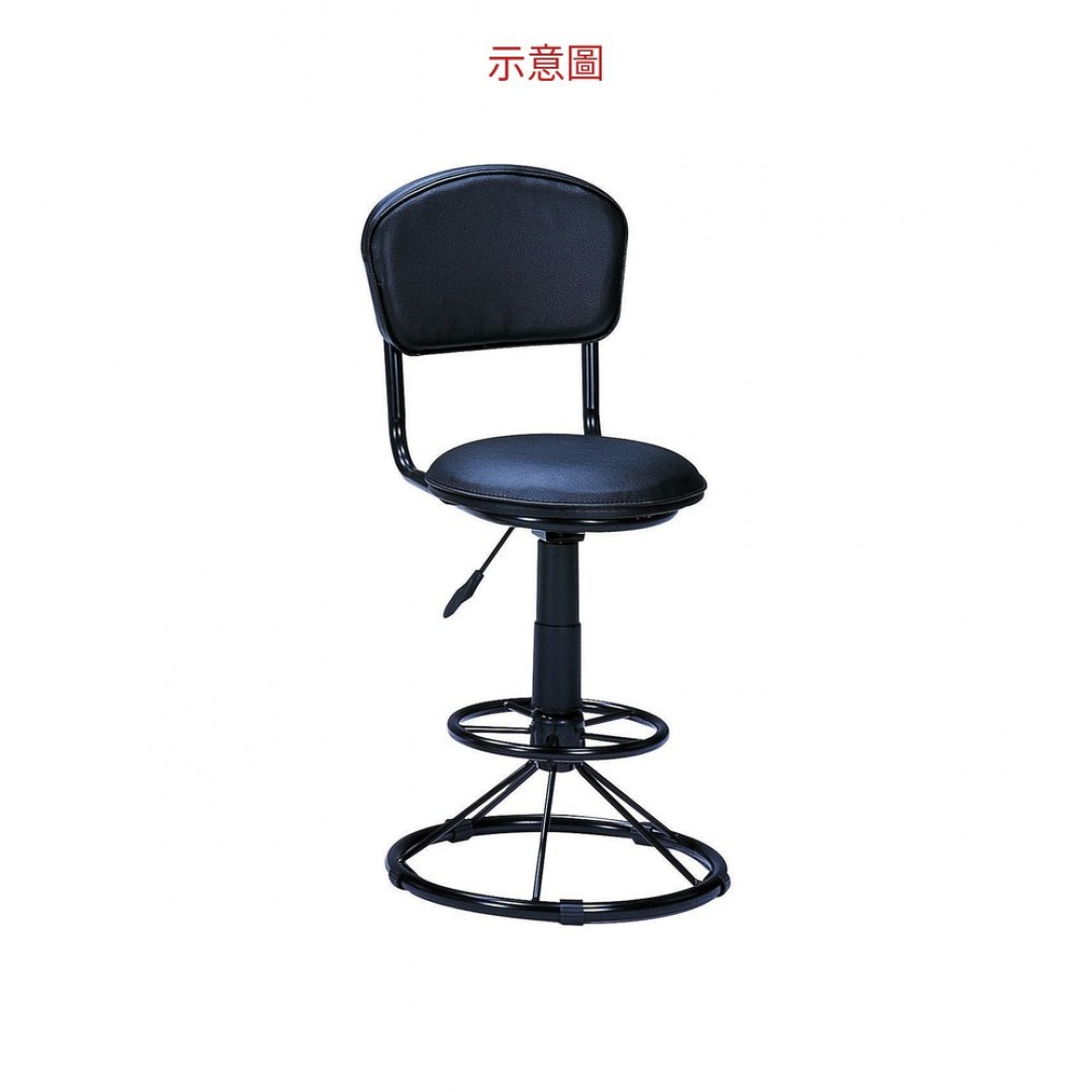 2026 氣壓式圓型背吧台椅(低)(黑色)