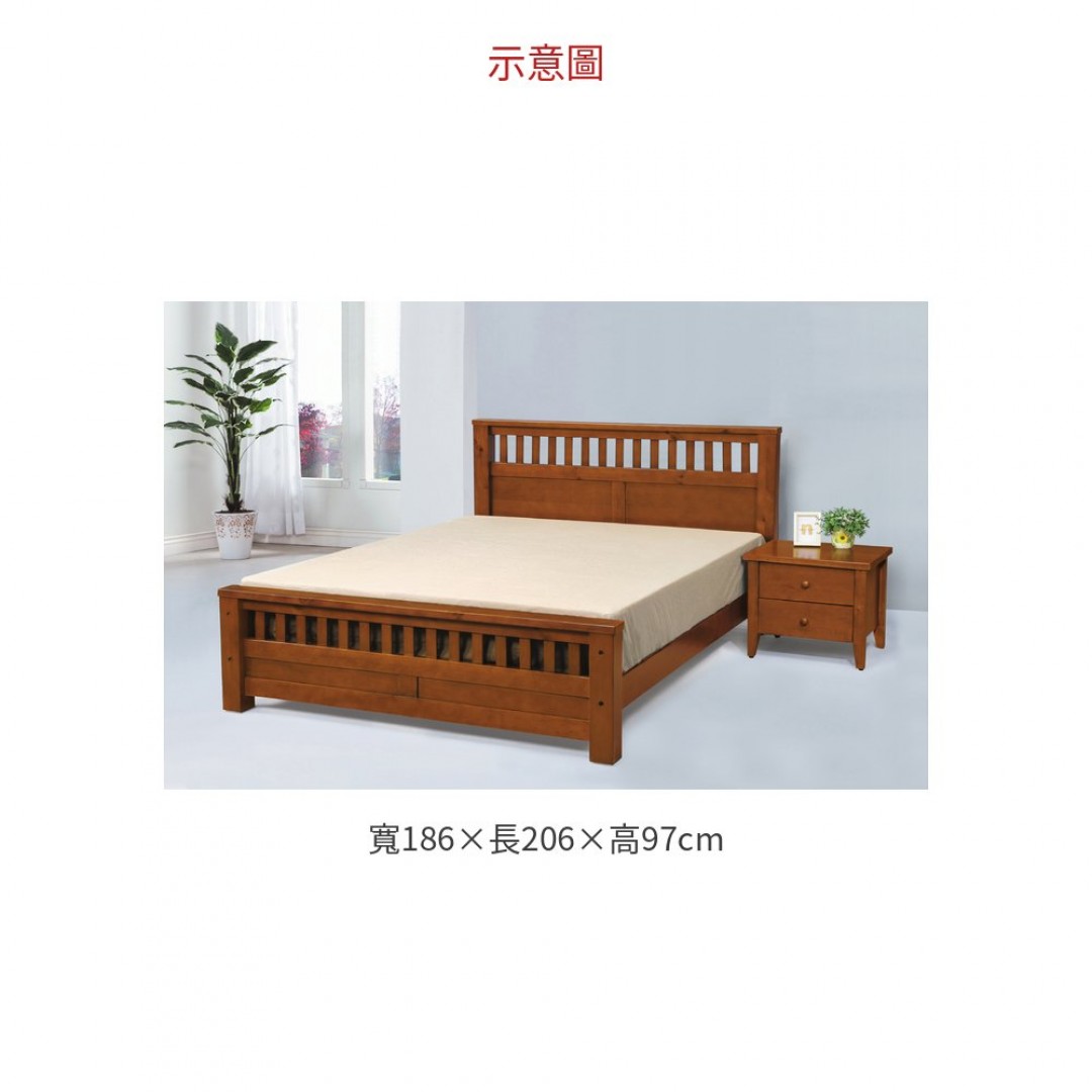 2026 雪莉淺胡桃色6尺雙人床