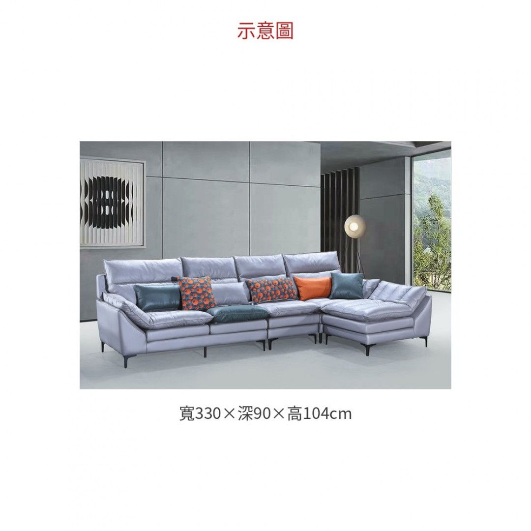 2026 2503科技布灰L型沙發