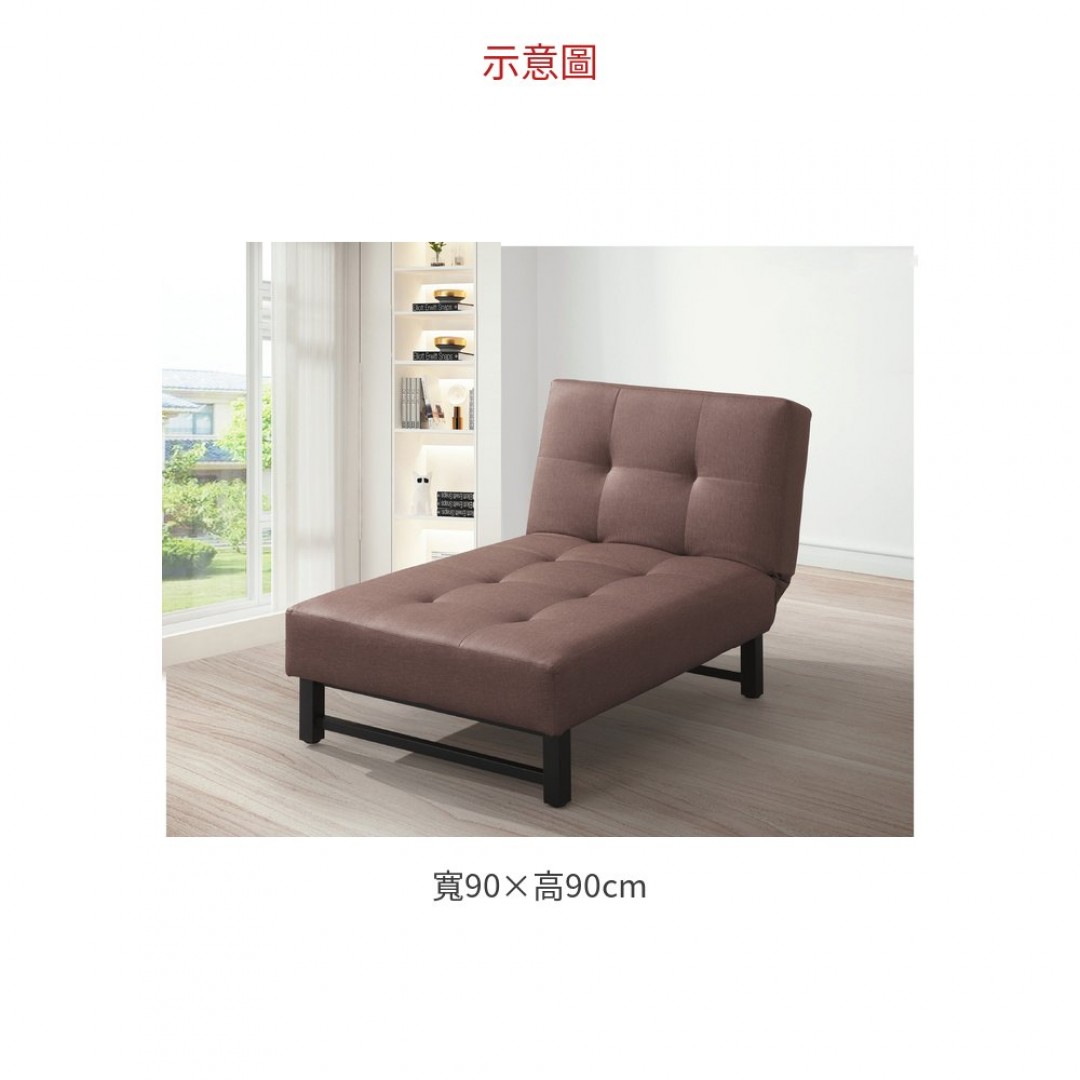 2026 咖啡色228貴妃3尺沙發床展開