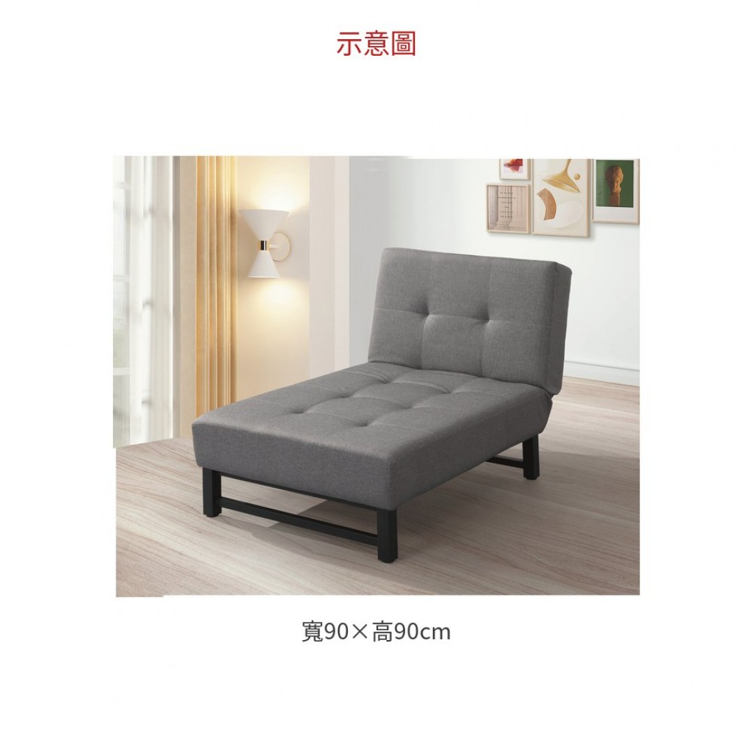 2026 228灰色貴妃3尺沙發床展開