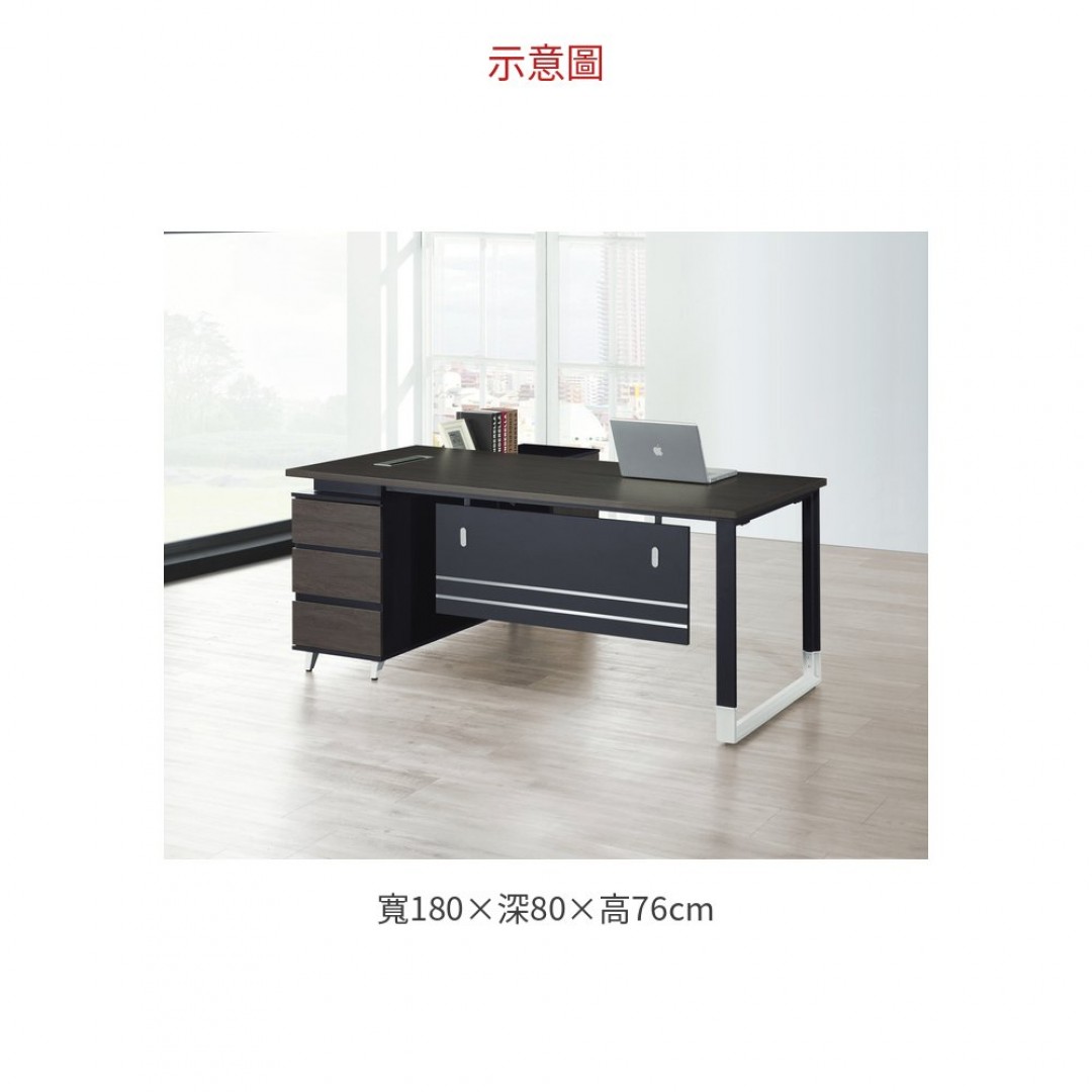 2026 C304黑色6尺L型辦公桌+側邊櫃桌子: 側邊櫃