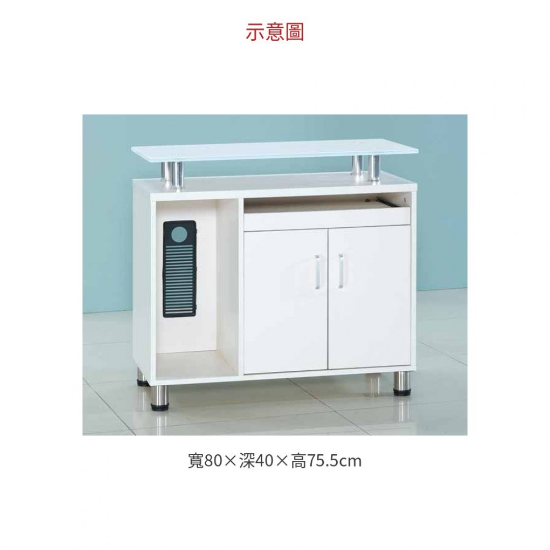 2026 烤漆白色強玻側邊櫃